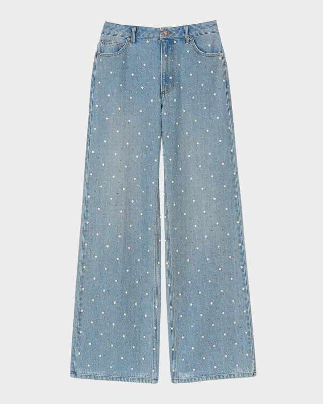 Hoppy Embellished Wide-Leg Jeans
